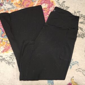 Popflex Crisscross Hourglass Flare Black Leggings Size 2X